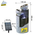 Solar - Brunnen "GRANIT-SÄULE & SCHALEN-3" - Abmessungen