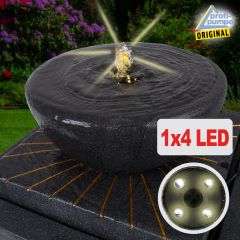 Gartenbrunnen & Wasserspiel SONNEN-SCHALE mit LED-Licht