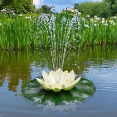 Solar-Teichpumpen-Set Lotus-Blume - Weiß