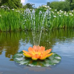 Solar-Teichpumpen-Set Lotus-Blume - Orange